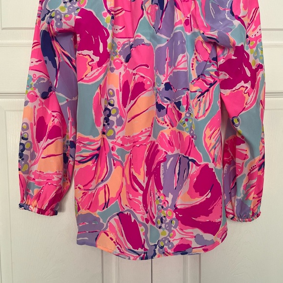 {Lilly Pulitzer} Elsa Silk Long Sleeve Blouse in Multi Jam Out - Size XS - NWT - Picture 7 of 11